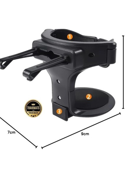 Chevrolet Silverado 1500 2014-2015-2016-2017-2018 Ayarlanabilir Araç Bardak Tutucu – Abs Malzeme, Kaymaz Pedli, Havalandırma Klipsli, 93X73X86MM