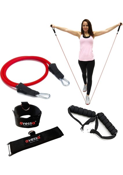 Kırmızı Latex-12 Direnç Lastiği El ve Ayak Egzersiz Seti