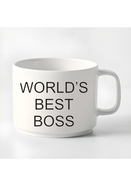 Beyaz 180 ml Çift Kahve ve Boss Kupa Seti, Şık ve Kullanışlı Tasarım.