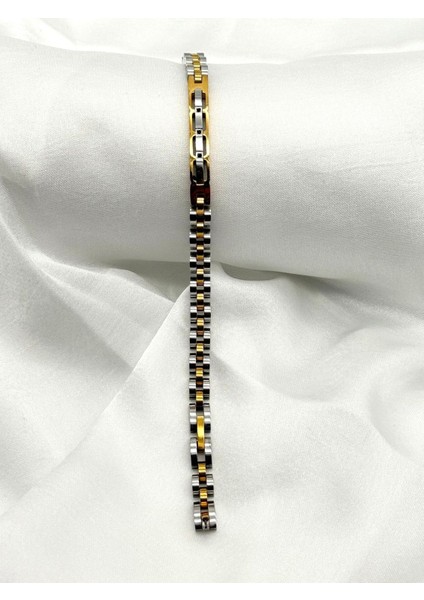 Paslanmaz Çelik Rolex Model Örgü Zincir Erkek Gümüş Gold Renk modelleri