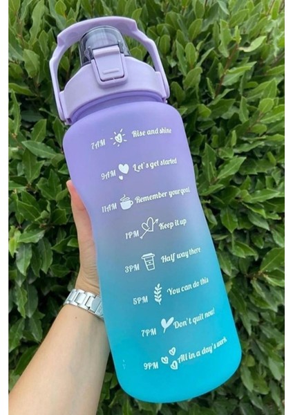 2l Motivasyonel Su Şişesi Beyaz, Spor ve Günlük Kullanım Için Mükemmel
