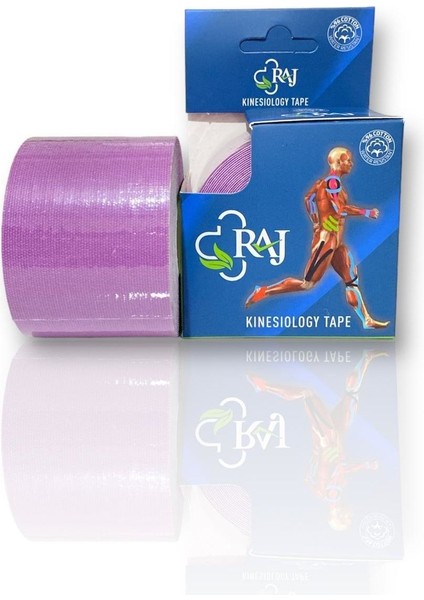 Mor ve Lila Renkli Esnek Sporcu Bandı, 5m x 5cm, Rahat ve Dayanıklı Kullanım Sağlar