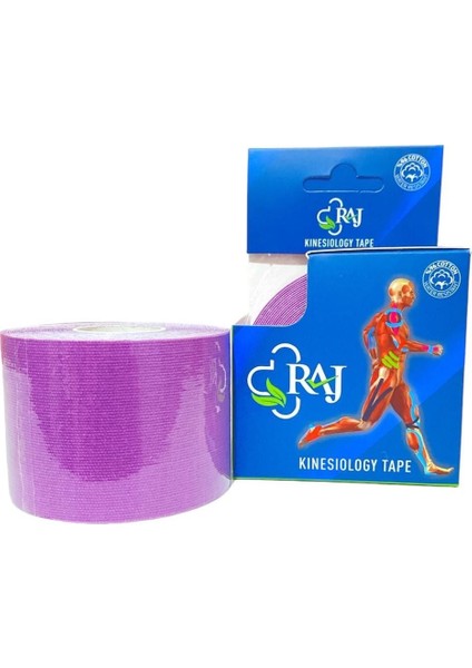 Mor ve Lila Renkli Esnek Sporcu Bandı, 5m x 5cm, Rahat ve Dayanıklı Kullanım Sağlar