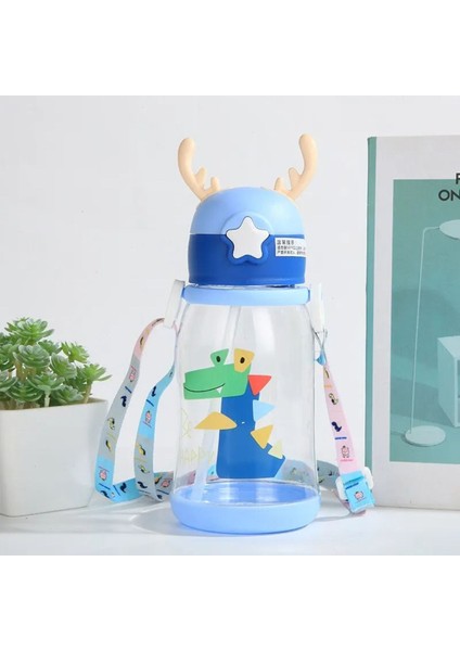 Mavi 500 ml Çocuk Suluğu, Kayışlı, Damlatmaz, Bpa Free, Okul ve Günlük Kullanım