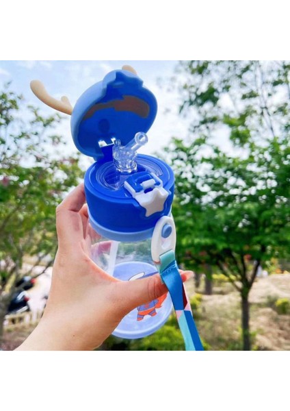 Mavi 500 ml Çocuk Suluğu, Kayışlı, Damlatmaz, Bpa Free, Okul ve Günlük Kullanım fırsatları