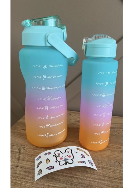 Pembe 2l ve 900ML Spor Su Şişesi, Motivasyonel Tasarım, Dayanıklı ve Şık Ürün modelleri