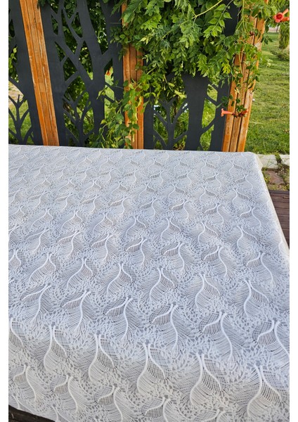 Hasır Lüx Pvc Kaplamalı Silinebilir Masa Örtüsü Su Geçirmez Lüks Muşamba Sofra Bezi Dantel Desenli