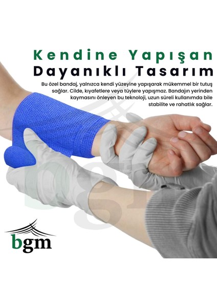 Elastik Kendinden Yapışkanlı Bandaj 10CM x 4.5m Mavi Sporcu ve Günlük Kullanım modelleri