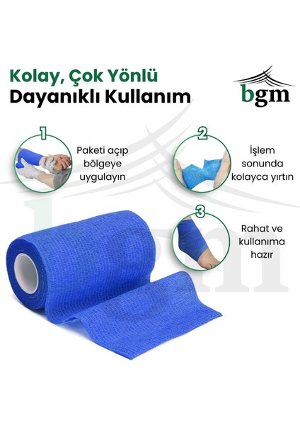 Elastik Kendinden Yapışkanlı Bandaj 10CM x 4.5m Mavi Sporcu ve Günlük Kullanım fırsatları