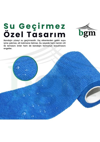 Elastik Kendinden Yapışkanlı Bandaj 10CM x 4.5m Mavi Sporcu ve Günlük Kullanım