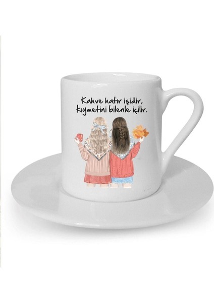 Baskılı Beyaz Türk Kahvesi Fincanı, Şık ve Kaliteli Kahve Keyfi Için Ideal Seçim