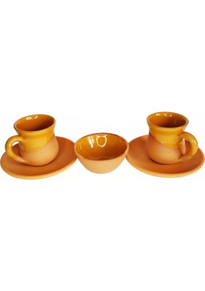 Sarı Toprak Kahve Fincanı 3'lü Set, Şık ve Kullanışlı Kahve Keyfi Için Ideal Seçim