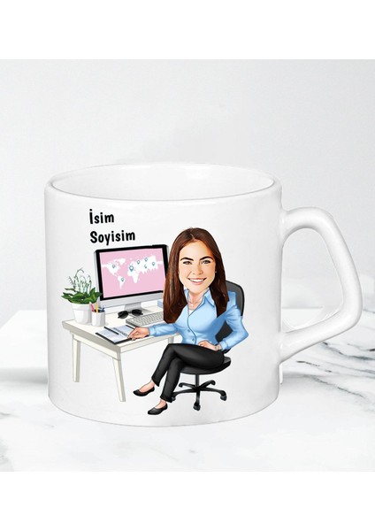 Beyaz Sekreterlere Özel Nescafe Fincanı, Şık ve Kullanışlı Tasarım