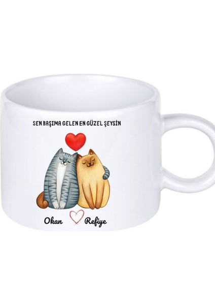 Sevgiliye Özel Tasarımlı Sıcak Kahve Fincanı, Beyaz Renkli, Şık ve Anlamlı Tasarım modelleri