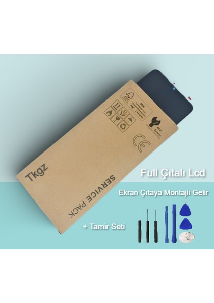 - Xiaomi Redmi Note 8 Pro Uyumlu LCD Ekran Dokunmatik Service - Pack - Full Çıtalı Mavi + Montaj Seti