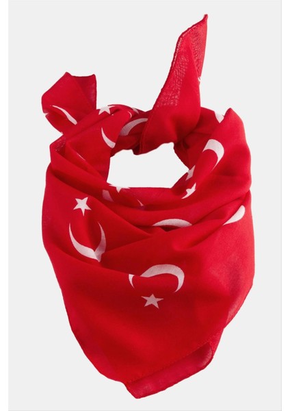 Ay Yıldız Desenli Bandana 50*50