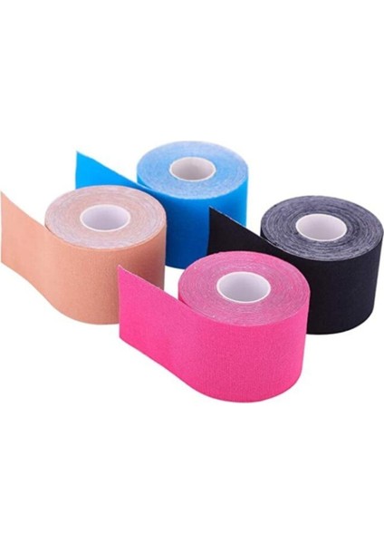 Mavi ve Pembe Renkli 5CMX5M Esnek Kinesio Bant Sporcu