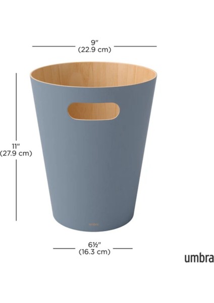 Woodrow Çöp Kovası 2 Galon (7,5 L) Kapasiteli Gri Mavi
