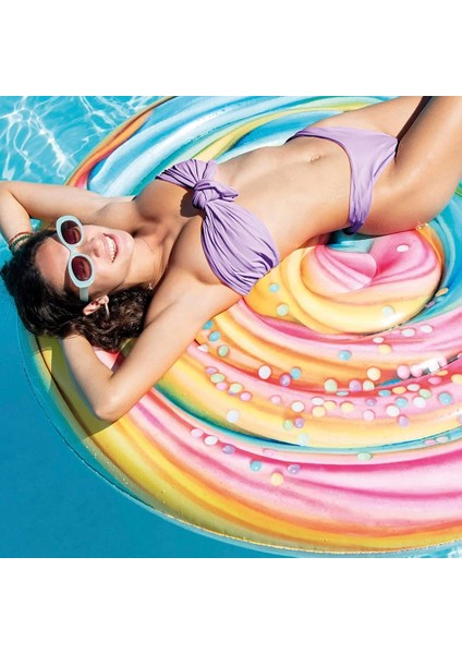 Büyük Boy Lolipop Şekilli Renkli Şişme Deniz Yatağı – 198X127 cm - 100 kg Taşıma Kapasiteli fiyatları