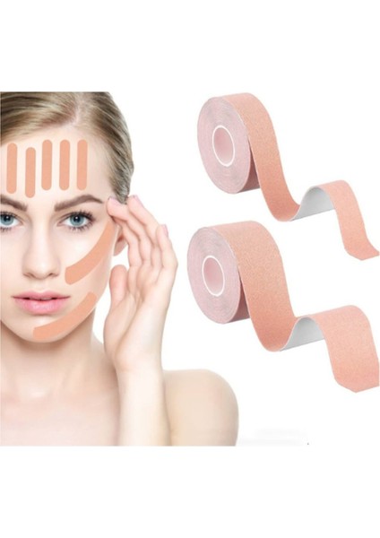Yüz Bölgesi Için Pamuk Bant, Yüz Yogası ve Sporcu Bandı, 2.5cm x 5mt
