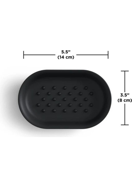 Junip Oval Sabunluk Siyah Renk 14X8 cm