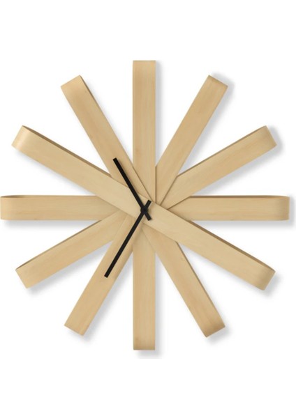 Ribbonwood Duvar Saati Doğal Renk Çap: 50 cm