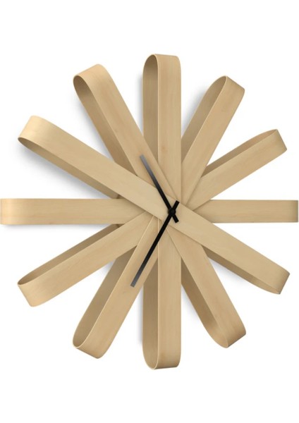 Ribbonwood Duvar Saati Doğal Renk Çap: 50 cm