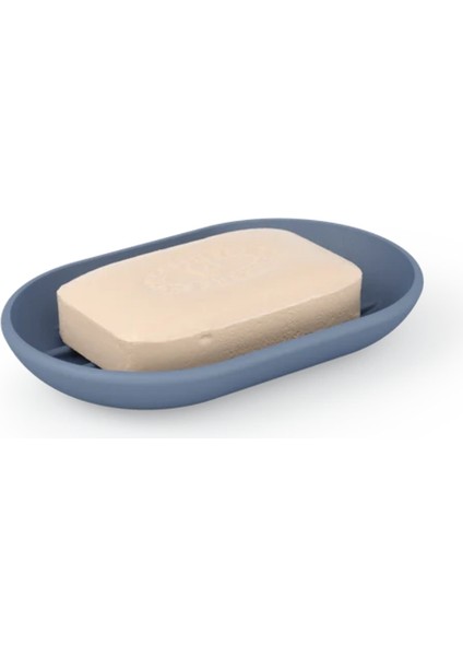 Touch Katı Sabunluk Gri Mavi 12.5X8X2 cm