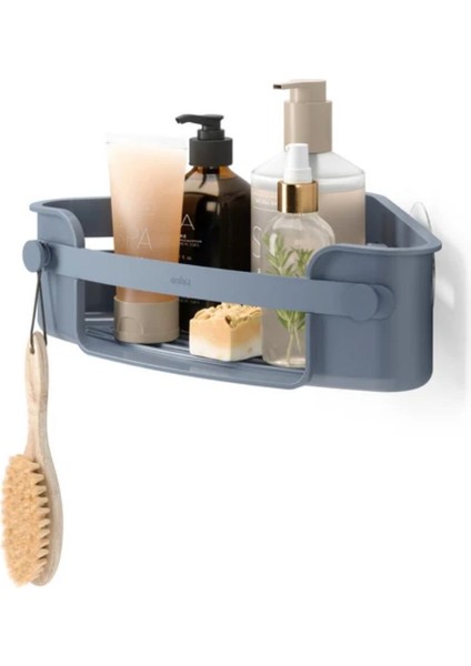Flex Yapışkanlı Köşe Şampuanlığı Gri Mavi 30.5x23x8.6 cm fiyatları