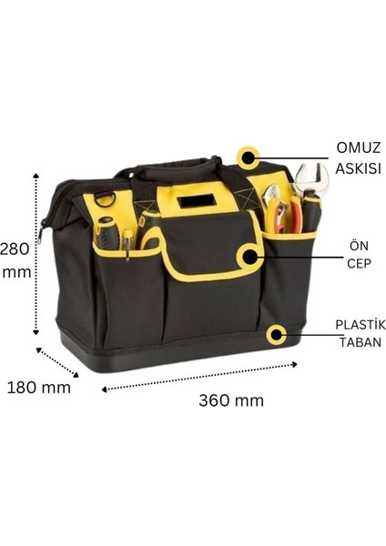Teknisyen Bez Çantası 14H, Dayanıklı ve Kullanışlı Pratik Çanta modelleri