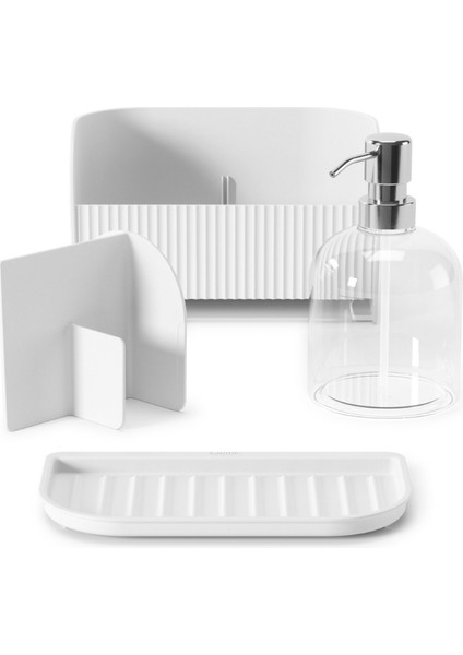 Sabun Pompalı Sling Lavabo Rafı Beyaz Renk 22X18 cm modelleri