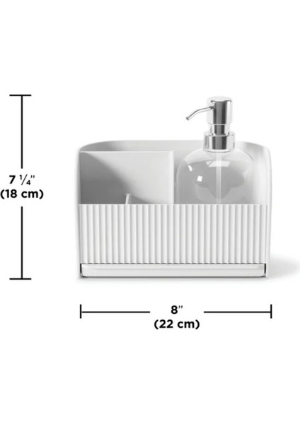 Sabun Pompalı Sling Lavabo Rafı Beyaz Renk 22X18 cm