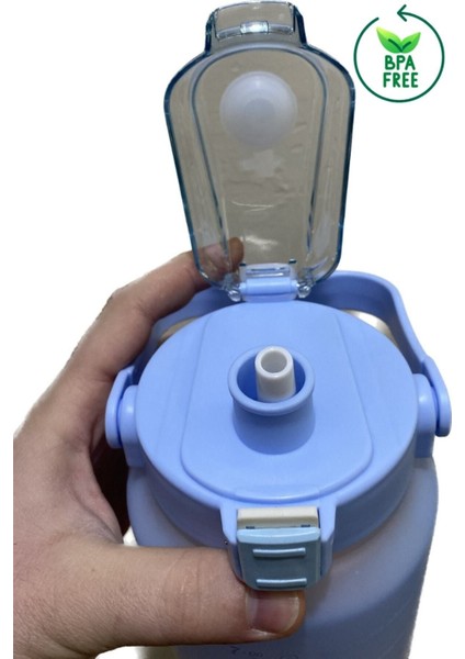Pembe 2000ML Pipetli ve Stickerli Şişe, Şeffaf ve Kullanışlı Tasarım fırsatları
