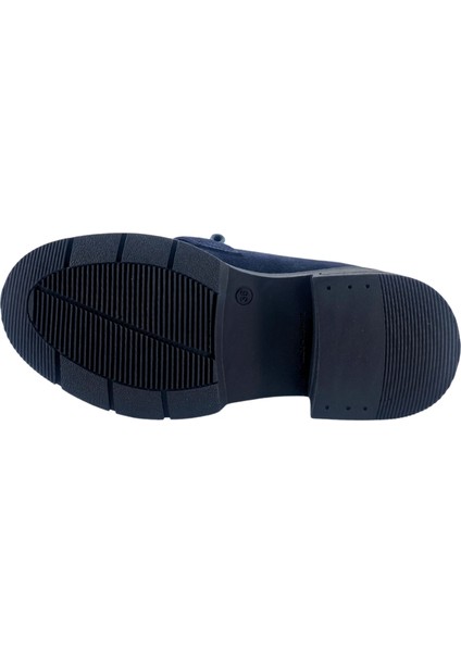 257003 Hakiki Deri Loafer Kadın Ayakkabı Tokalı Fırfırlı