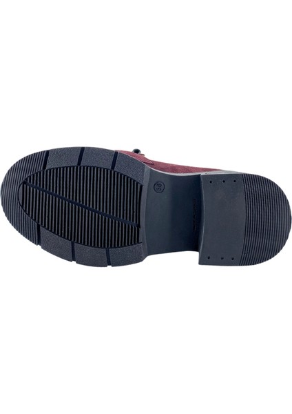 257003 Hakiki Deri Loafer Kadın Ayakkabı Tokalı Fırfırlı modelleri
