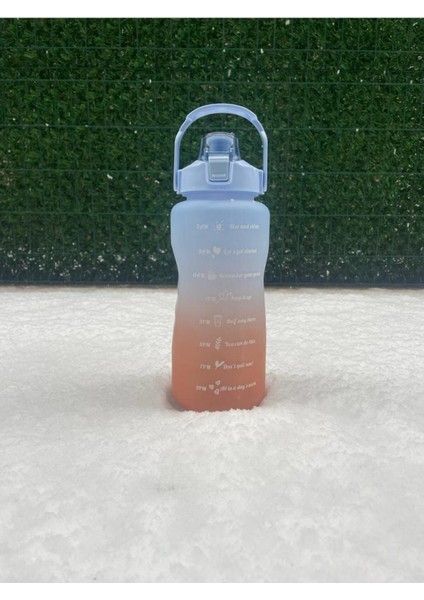 Turuncu 2l Tritan Spor Su Şişesi, Motivasyonel Tasarım, Bpa Free, Sticker Hediye fırsatları