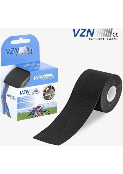 Siyah Spor Bandı 5m x 5cm, Kinezyo, Destek ve Koruma Için Ideal