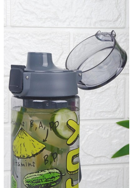 Şık Desenli 800 ml Kilitli Süzgeçli Taşınabilir Sporcu ve Diyet Matara indirimleri