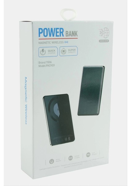 TG06 Mini Manyetik 5000 Mah Power Bank Taşınabilir Şarj Cihazı