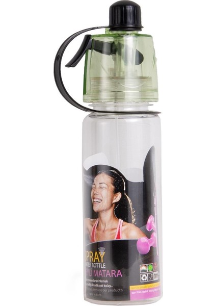 Beyaz 600 ml Spreyli Matara, Şık ve Pratik Su Taşıma Şemsiyesi