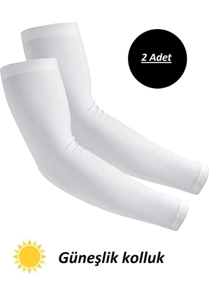 Iki Adet Esnek Uv Koruyucu Kolluk, Spor ve Motor Kullanımı Için Uygun, Beyaz fiyatları