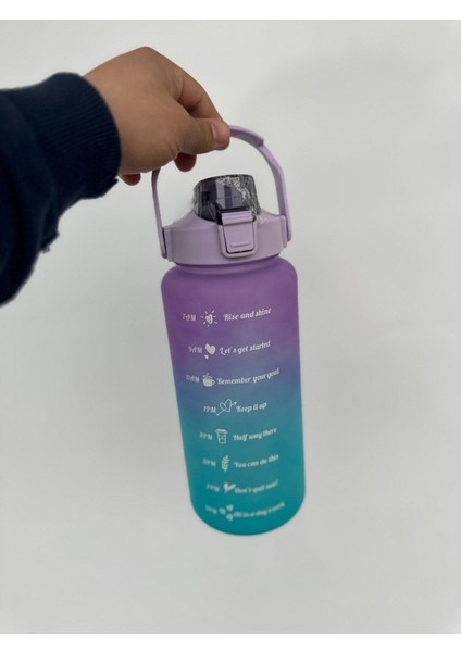 Mor 2'li Spor Su Şişesi, Yavrulu, Tritan, 2l ve 900ML, Motivasyonel, Taşınabilir modelleri