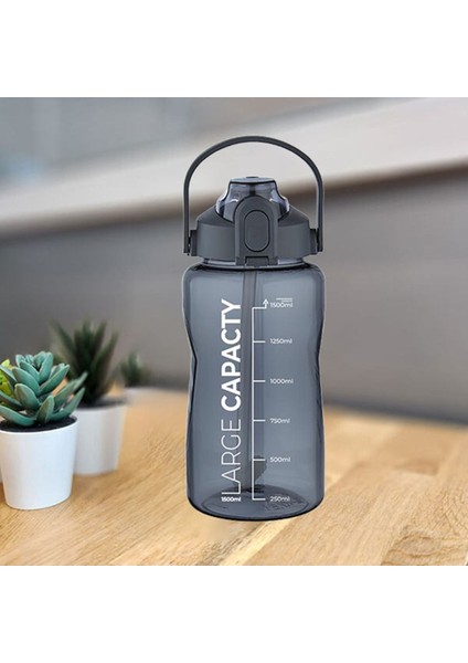 1.5 Litre Büyük Kapasiteli Pipetli Su Matara Gri, Sağlıklı ve Dayanıklı Tasarım fiyatları