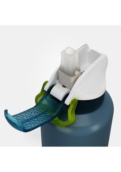 Lacivert 0.6l Çocuk Alüminyum Matara, Tek Elle Açılır, Entegre Pipetli