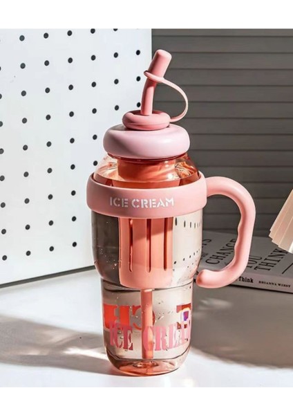 1300 ml Büyük Detoks Su Şişesi, Pipetli, Süzgeçli, Taşıma Saplı, Seyahat ve Okul Için fırsatları