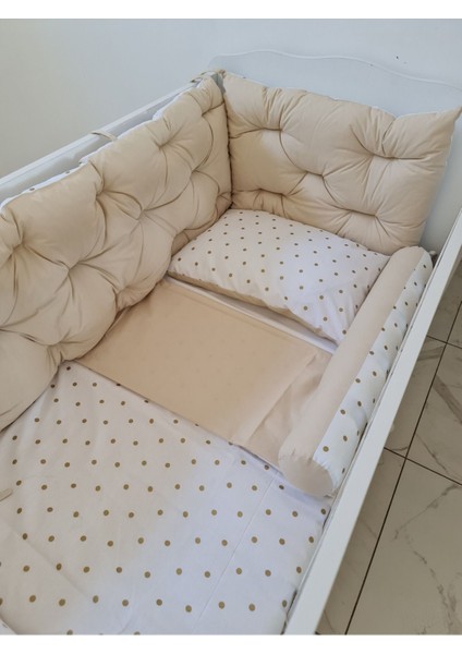 80X130 Beşik Uyumlu 4 Parça Beşik Kenar Koruma Takımı – %100 Pamuk – Yıkanabilir