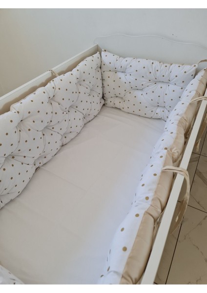 80X130 Beşik Uyumlu 4 Parça Beşik Kenar Koruma Takımı – %100 Pamuk – Yıkanabilir