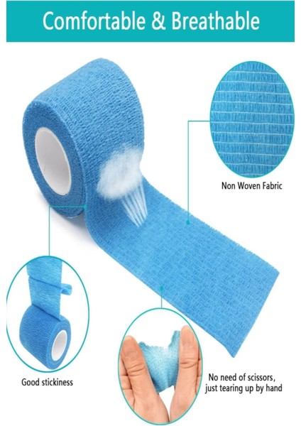 Mavi Elastik Kendinden Yapışkanlı Koban Bandaj 12 Adet fiyatları