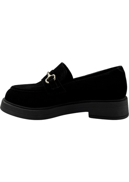 257002 Hakiki Deri Loafer Kadın Ayakkabı Metal Tokalı fırsatları
