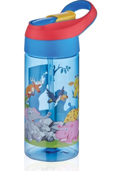 Kırmızı 500ML Pipetli Tritan Çocuk Su Matara, Hafif ve Dayanıklı Tasarım